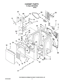 02 - Cabinet Parts parts for Whirlpool Dryer WED7300XW0 from AppliancePartsPros.com