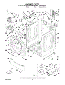 02 - Cabinet Parts parts for Whirlpool Dryer YWED9270XW0 from AppliancePartsPros.com