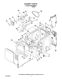 02 - Cabinet Parts parts for Whirlpool Dryer WGD7400XW0 from AppliancePartsPros.com