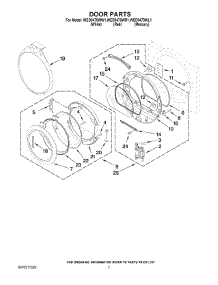 04 - Door Parts parts for Whirlpool Dryer WED9470WW1 from AppliancePartsPros.com