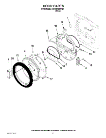 05 - Door Parts parts for Whirlpool Dryer CGW9100WQ0 from AppliancePartsPros.com