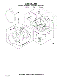 05 - Door Parts parts for Whirlpool Dryer WGD9450WR2 from AppliancePartsPros.com