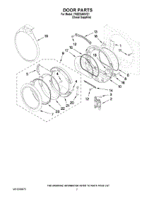 04 - Door Parts parts for Whirlpool Dryer YWED9400VE1 from AppliancePartsPros.com