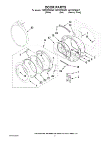 04 - Door Parts parts for Whirlpool Dryer YWED9750WR0 from AppliancePartsPros.com