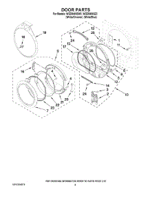 05 - Door Parts parts for Whirlpool Dryer WGD9400SW3 from AppliancePartsPros.com