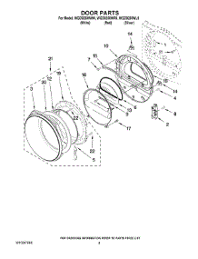 05 - Door Parts parts for Whirlpool Dryer WGD9250WL0 from AppliancePartsPros.com