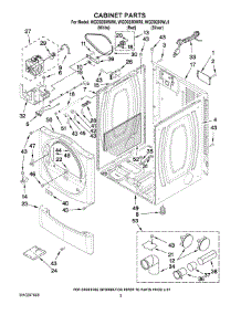 02 - Cabinet Parts parts for Whirlpool Dryer WGD9250WW0 from AppliancePartsPros.com