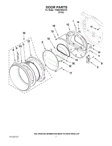 04 - Door Parts parts for Whirlpool Dryer YWED9150WW0 from AppliancePartsPros.com