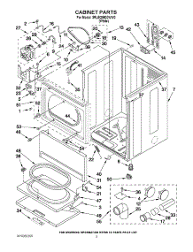 02 - Cabinet Parts parts for Whirlpool Dryer 3RLEQ8600WW0 from AppliancePartsPros.com