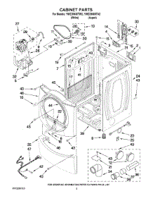 02 - Cabinet Parts parts for Whirlpool Dryer YWED9600TW2 from AppliancePartsPros.com