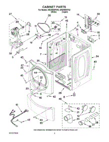 02 - Cabinet Parts parts for Whirlpool Dryer WED9600TA2 from AppliancePartsPros.com