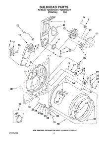 03 - Bulkhead Parts parts for Whirlpool Dryer YWED5700VW1 from AppliancePartsPros.com