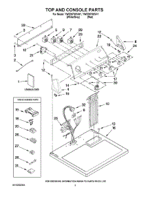 02 - Top And Console Parts parts for Whirlpool Dryer YWED5700VH1 from AppliancePartsPros.com