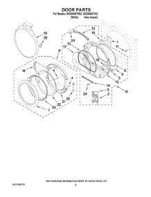05 - Door Parts parts for Whirlpool Dryer WGD9600TA2 from AppliancePartsPros.com