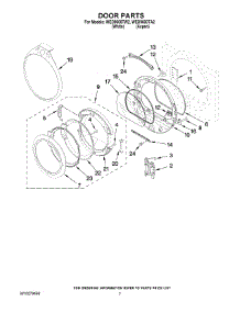 04 - Door Parts parts for Whirlpool Dryer WED9600TW2 from AppliancePartsPros.com