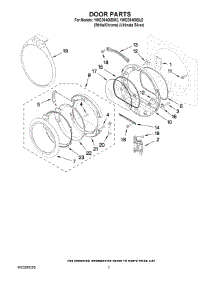 04 - Door Parts parts for Whirlpool Dryer YWED9400SU2 from AppliancePartsPros.com