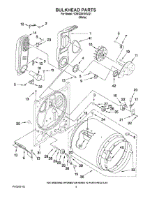 03 - Bulkhead Parts parts for Whirlpool Dryer 1CWGD5100VQ1 from AppliancePartsPros.com