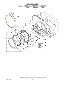 04 - Door Parts parts for Whirlpool Dryer YWED9550WR1 from AppliancePartsPros.com