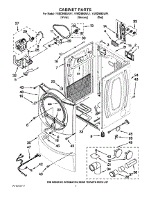 02 - Cabinet Parts parts for Whirlpool Dryer YWED9550WW1 from AppliancePartsPros.com