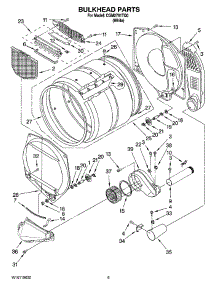 03 - Bulkhead Parts parts for Whirlpool Dryer CGM2761TQ0 from AppliancePartsPros.com