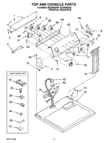 02 - Top And Console Parts parts for Whirlpool Dryer WED5860SG0 from AppliancePartsPros.com