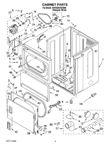 02 - Cabinet Parts parts for Whirlpool Dryer 3XWGD5705SW0 from AppliancePartsPros.com