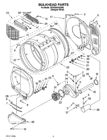 03 - Bulkhead Parts parts for Whirlpool Dryer 3XWGD5705SW0 from AppliancePartsPros.com