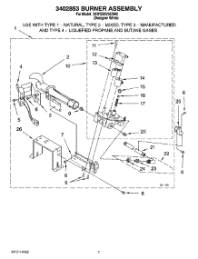 04 - 3402853 Burner Assembly, Optional Parts (Not Included) parts for Whirlpool Dryer 3XWGD5705SW0 from AppliancePartsPros.com
