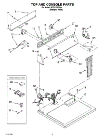 02 - Top And Console Parts parts for Whirlpool Dryer WED5320SQ0 from AppliancePartsPros.com