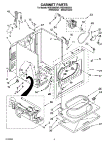02 - Cabinet Parts parts for Whirlpool Dryer WGD5850SW0 from AppliancePartsPros.com