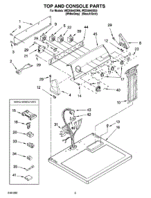 02 - Top And Console Parts parts for Whirlpool Dryer WED5840SG0 from AppliancePartsPros.com
