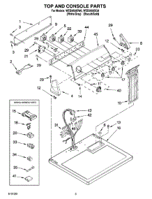 02 - Top And Console Parts parts for Whirlpool Dryer WED5850SW0 from AppliancePartsPros.com