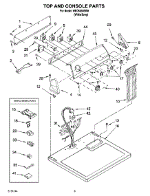 02 - Top And Console Parts parts for Whirlpool Dryer WED5830SW0 from AppliancePartsPros.com