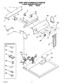 02 - Top And Console Parts parts for Whirlpool Dryer WED5540ST0 from AppliancePartsPros.com