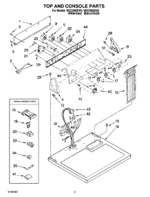 02 - Top And Console Parts parts for Whirlpool Dryer WED5800SW0 from AppliancePartsPros.com