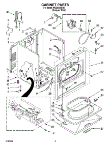 02 - Cabinet Parts parts for Whirlpool Dryer WGD5520SQ0 from AppliancePartsPros.com