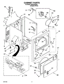 02 - Cabinet Parts parts for Whirlpool Dryer WGD5310SQ0 from AppliancePartsPros.com