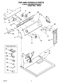 02 - Top And Console Parts parts for Whirlpool Dryer WED5600SQ0 from AppliancePartsPros.com