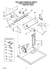 02 - Top And Console Parts parts for Whirlpool Dryer WED5550ST0 from AppliancePartsPros.com