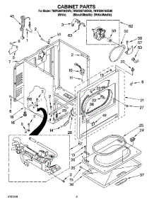 02 - Cabinet Parts parts for Whirlpool Dryer 7MWG66740SW0 from AppliancePartsPros.com
