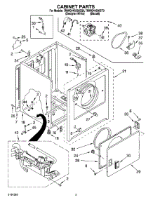 02 - Cabinet Parts parts for Whirlpool Dryer 7MWG44500ST0 from AppliancePartsPros.com
