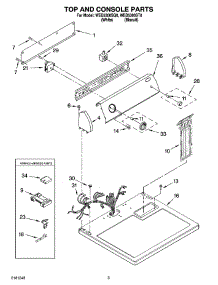 02 - Top And Console Parts parts for Whirlpool Dryer WED5300SQ0 from AppliancePartsPros.com