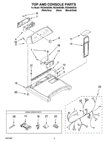 02 - Top And Console Parts parts for Whirlpool Dryer WED6400SB0 from AppliancePartsPros.com