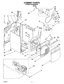 02 - Cabinet Parts parts for Whirlpool Dryer WGD6200SW0 from AppliancePartsPros.com