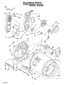 03 - Bulkhead Parts parts for Whirlpool Dryer WGD5840SW0 from AppliancePartsPros.com