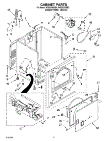 02 - Cabinet Parts parts for Whirlpool Dryer WGD5300ST0 from AppliancePartsPros.com