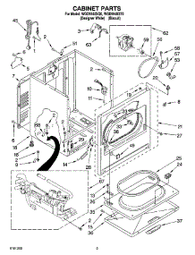 02 - Cabinet Parts parts for Whirlpool Dryer WGD5540ST0 from AppliancePartsPros.com