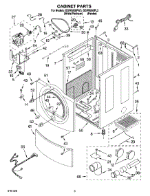 02 - Cabinet Parts parts for Whirlpool Dryer GGW9260PW3 from AppliancePartsPros.com