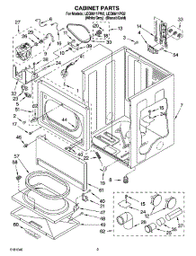 02 - Cabinet Parts parts for Whirlpool Dryer LEQ8611PG2 from AppliancePartsPros.com