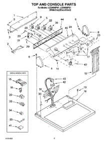 02 - Top And Console Parts parts for Whirlpool Dryer LEQ9858PG1 from AppliancePartsPros.com